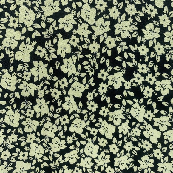 Zara Ditsy Floral Print Flowing Tiered V Neck Mini Dress Black Green Small - Picture 12 of 13